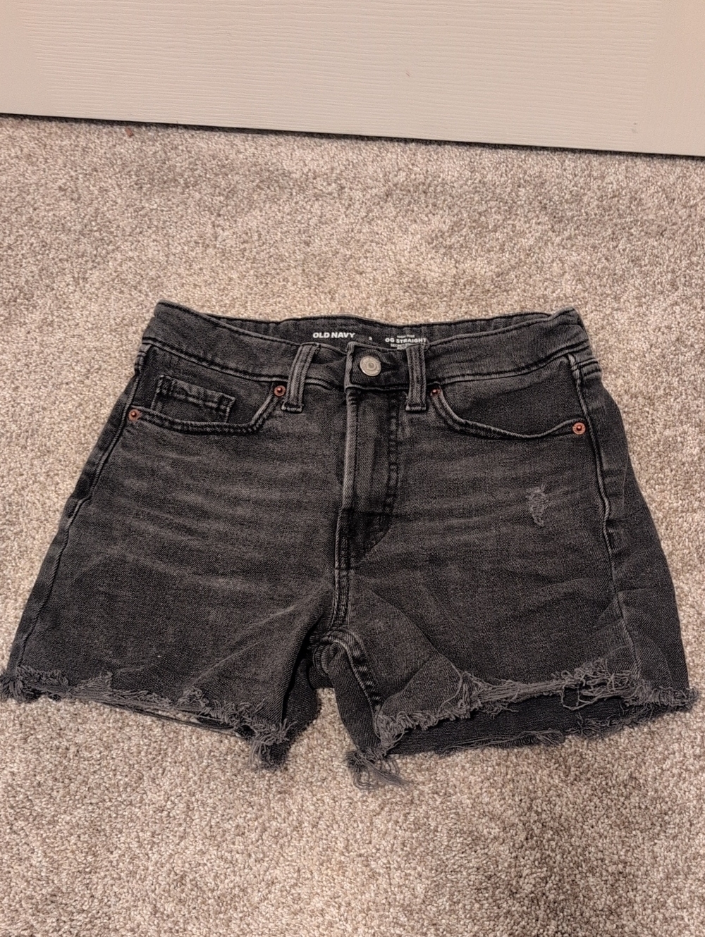 Old Navy Black Frayed Hem Denim Shorts